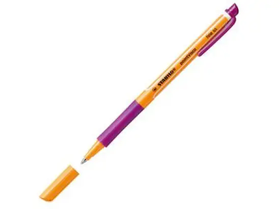 Tintenroller Stabilo 1099/58 pointVisco 0,5mm, Metallspitze, mit Kappe, lila, Pack 10 Stk
