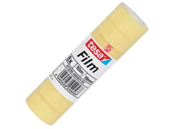 Klebefilm Tesa 57206-00001-00 tesafilm standard 19 mm x 10 m, Kunststoff (PP), transparent, Pack 8 Rollen