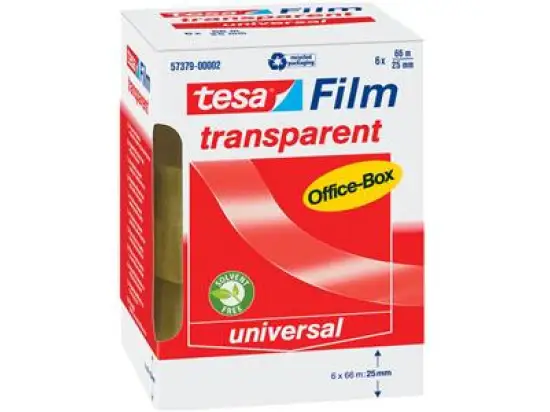 Klebefilm Tesa 57379-00002-00 tesafilm 25mm x 66m transparent, Pack 6 Rollen