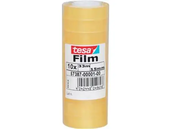 Klebefilm Tesa 57387-00001-00 tesafilm 15mm x 33m Standard-film transparent, Pack 10 Rollen
