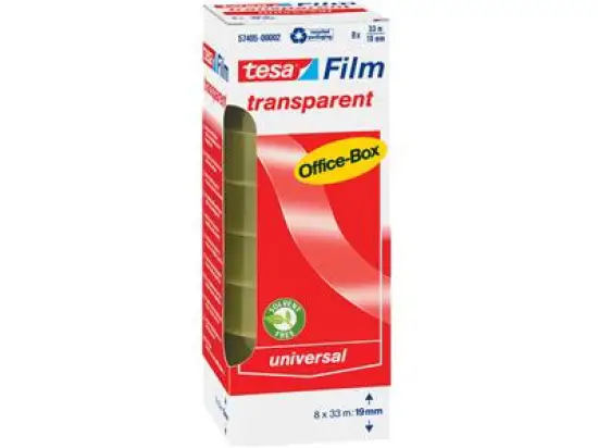 Klebefilm Tesa 57405-00002-00 tesafilm 19mm x 33m transparent, Pack 8 Rollen