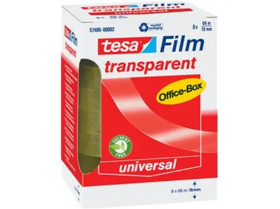 Klebefilm Tesa 57406-00002-00 tesafilm 19mm x 66m transparent, Pack 8 Rollen