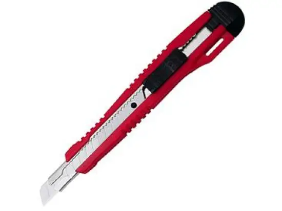 Cutter Wedo 783009 78 3009 Standard-Profi-Cutter 9 mm, Metallführung, Kunststoffgriff (ABS), rot/schwarz, inkl. 2 Klingen