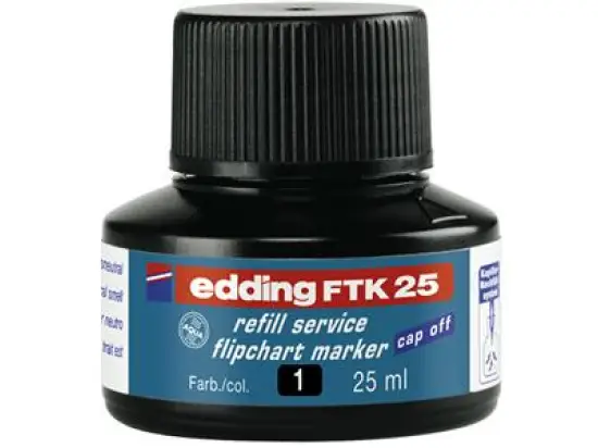 Flipchartmarker-Nachfülltusche Edding FTK25 4-FTK25001 schwarz, für Edding 380, 383, Flasche 25ml