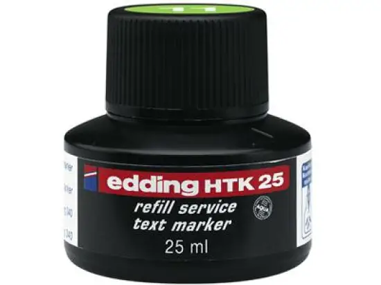 Textmarker-Nachfülltusche Edding HTK25 4-HTK25011 hellgrün, für edding 24, 340, 345, Flasche 25ml