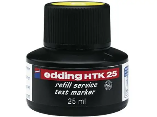 Textmarker-Nachfülltusche Edding HTK25 4-HTK25005 gelb, für edding 24, 340, 345, Flasche 25ml
