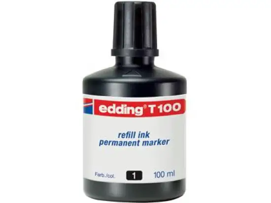 Permanentmarker-Nachfülltusche Edding T100 4-T100001 schwarz, für permanente Edding Marker, Flasche 100ml