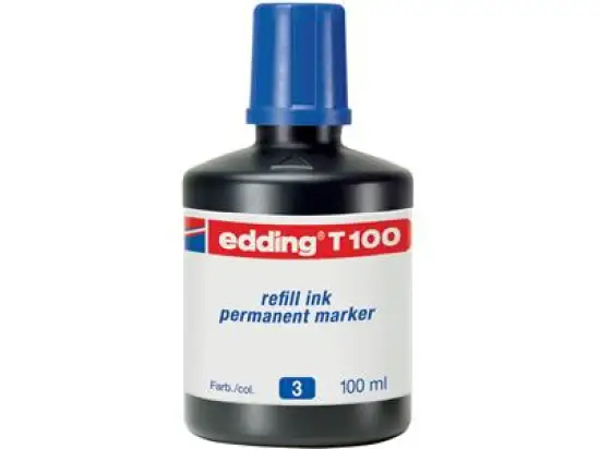 Permanentmarker-Nachfülltusche Edding T100 4-T100003 blau, für permanente Edding Marker, Flasche 100ml