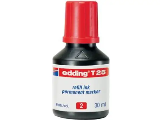 Permanentmarker-Nachfülltusche Edding T25 4-T25002 rot, für permanente Edding Marker, Flasche 30ml