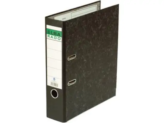 Ordner Elba 100081018 10407SW Rado A4, 80mm, Pappe/Wolkenmarmor, schwarzer Rücken