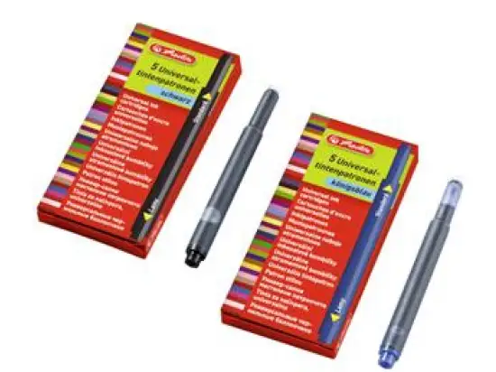 Tintenpatrone Herlitz 10412070 blau Universal, für Lamy/Pelikan, Pack 6 x 2x5 Stk