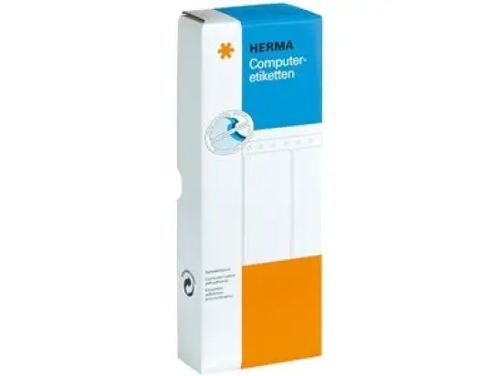 Computeretiketten Herma 8160 88,9 x 23 mm 1-bahnig, weiß, endlos, selbstklebend, Pack 2000 Stk