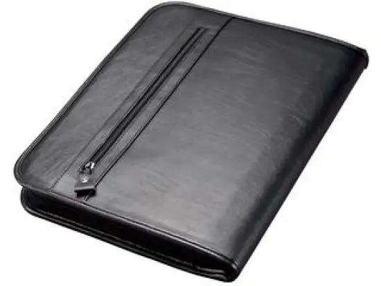 Ringbuchmappe Alassio 30043 Limone A4, FINEtouch-Lederimitat, schwarz, umlaufender Reißverschluss