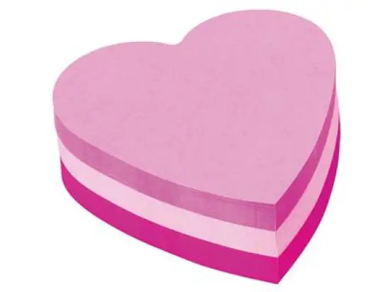 Haftnotizwürfel Post-it 2007H 70x70mm Herz 225 Blatt