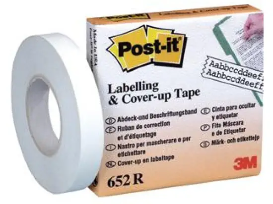 Abdeck- und Beschriftungsband Post-it 652R 8,4mm x 17,7m Nachfüllrolle 2-zeilig