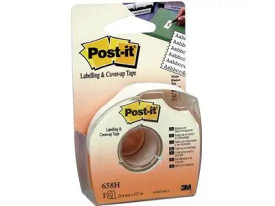 Abdeck- und Beschriftungsband Post-it 658H 25,4mm x 17,7m im Handabroller