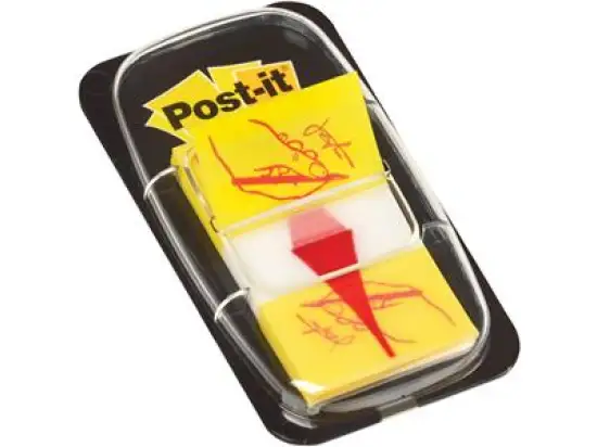 Haftstreifen Post-it 680-31 Index 25,4 x 43,2 mm, Symbol Unterschrift, Spender 50 Stk