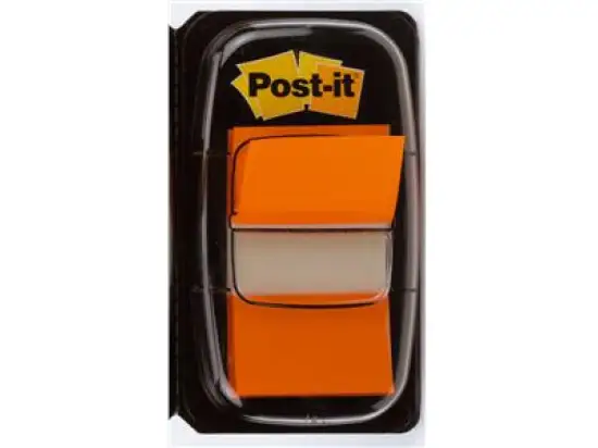 Haftstreifen Post-it 680-4 Index 25,4 x 43,2 mm, orange, Spender 50 Stk