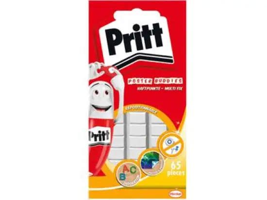 Klebepads Pritt PGP55 On&Off Multifix WA05 ablösbar und wiederverwendbar, Pack 24 Stk