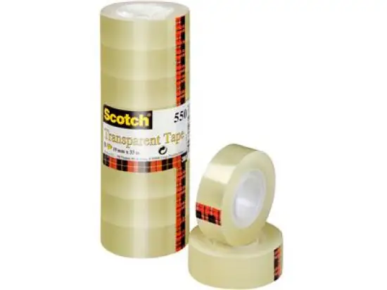 Klebeband Scotch 5501933 Transparent 550 19mmx33m transparent, Pack 8 Rollen