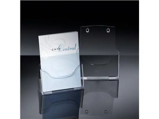 Tisch-Prospekthalter Sigel LH110 1Fach A4 Tischmodell und Wandmontage glasklar Acryl