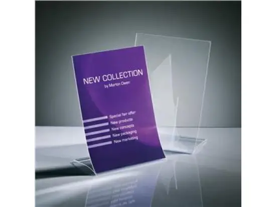 Tischaufsteller Sigel TA160 A4-hoch schräg Acryl glasklar, Pack 2 Stk