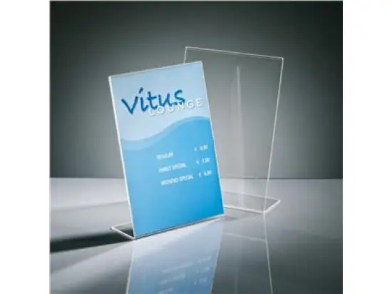 Tischaufsteller Sigel TA210 A4-hoch schräg Acryl glasklar