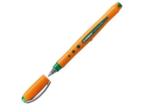 Tintenroller Stabilo 2016/36 worker+ fine 0,3mm (F), Edelstahlspitze, mit Kappe, grün