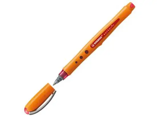 Tintenroller Stabilo 2016/40 worker+ fine 0,3mm (F), Edelstahlspitze, mit Kappe, rot