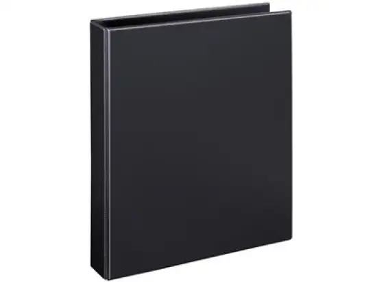 Ringbuch Veloflex 1144080 Comfort A4, 2 Ringe Ø 16 mm, Pappe/PVC-Folie, genarbt, O-Ring-Mechanik, Innentasche, schwarz, Pack 15 Stk
