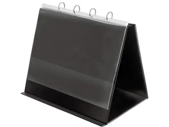 Tischflipchart Veloflex 4132280 A3-quer, kartonverstärkte PVC-Folie, 10 Hüllen, schwarz