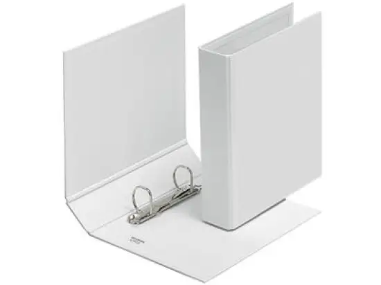 Präsentationsringbuch Veloflex 4157390 Velodur A5, 2 Ringe Ø 30 mm, Pappe/PP-Folie, D-Ring-Mechanik, 2 Außentaschen, weiß, Pack 10 Stk