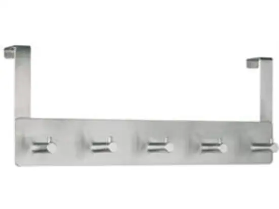 Garderobenleiste Alco 2840 5 Haken Einhängen an die Tür silber 35x13,5x7,5cm