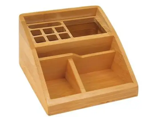 Butler Wedo 61507 61 507 Bambus braun, 3-Fächer, schräg, mit Alueinsatz, 15,4x12,3x9cm