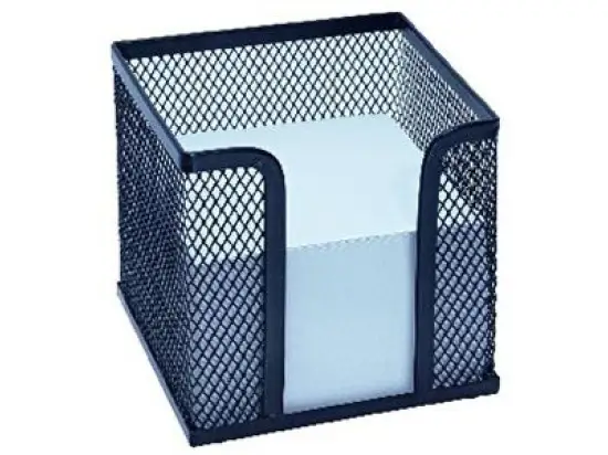 Zettelbox Wedo 65701 65 701 Office 10 x 10 cm, Drahtmetall, schwarz, inkl.700 weiße Einlegeblätter 9x9cm