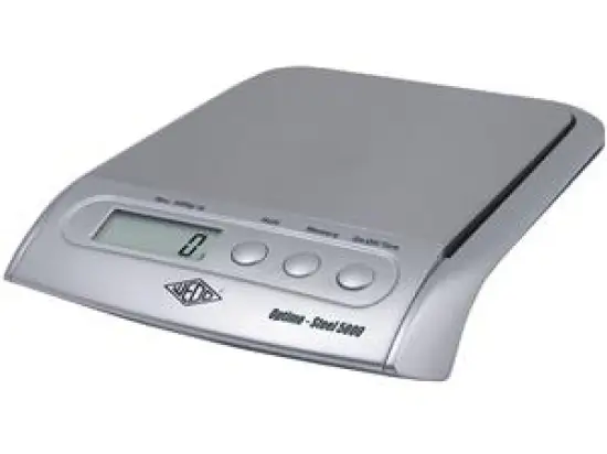 Waage Wedo 485154 48 5154 Optimo Steel 5000 5000g, silber, 1g-Teilung, elektronisch, inkl. Batterien
