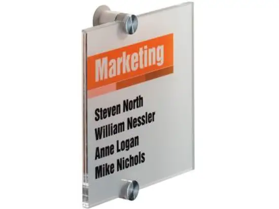 Türschild Durable 4822-19 482219 Crystal Sign 148 x 148 mm, transparent, mit 2 beschriftbaren Folienschildern