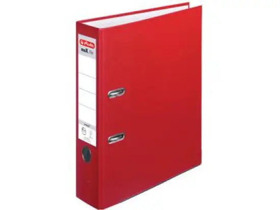 Ordner Herlitz 300007140 05480306 maX.file protect A4, 80mm, Pappe/PP-Folie, Wechselfenster, rot