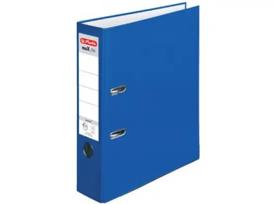 Ordner Herlitz 300007141 05480405 maX.file protect A4, 80mm, Pappe/PP-Folie, Wechselfenster, blau