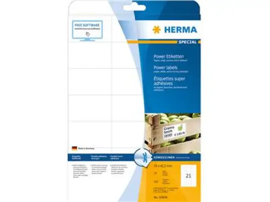 Etiketten Herma 10906 Special 70 x 42,3 mm weiß, Inkjet Laser Kopierer, Pack 525 Stk/25 Blatt