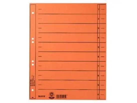 Trennblatt Leitz 1658-00-45 16580045 A4 orange durchgefärbter Karton, Pack 100 Stk