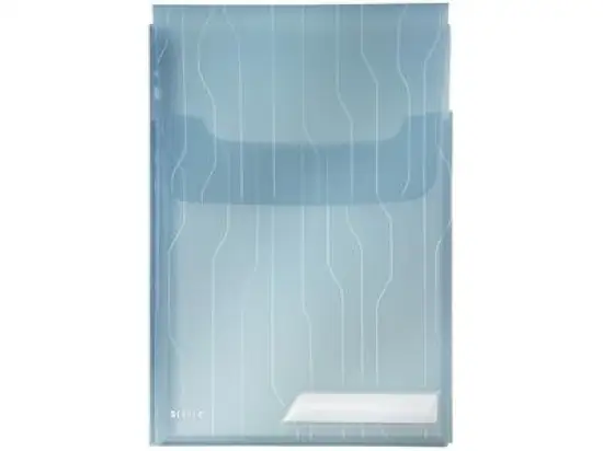 Prospekthüllen / Sichthüllen Leitz 4727-00-35 47270035 CombiFile Maxi A4, Kunststoff (PP), genarbt, mit Verschlusslasche oben, transluzent, blau, Pack 6 x 3 Stk