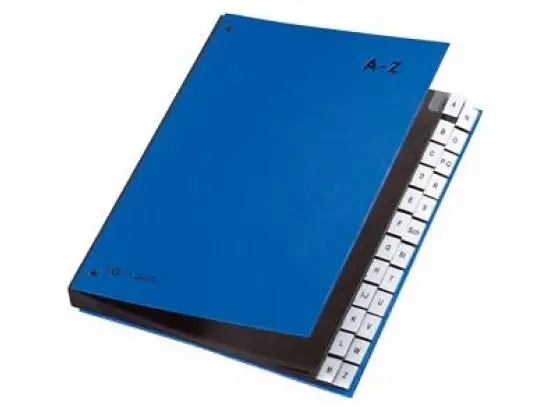Pultordner Pagna 24249-02 Color A4, 24 Fächer, A-Z, Karton/laminiertes Papier, PP-Tabe, blau