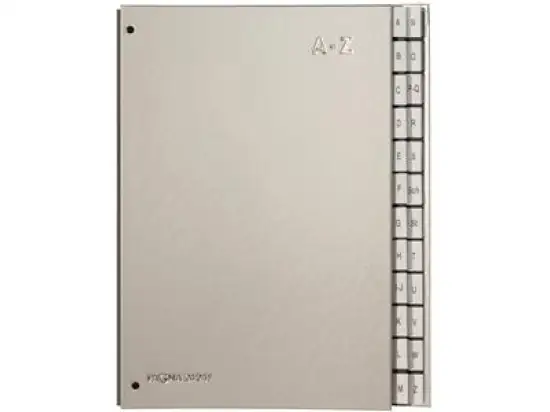 Pultordner Pagna 24249-14 Color A4, 24 Fächer, A-Z, Karton/laminiertes Papier, PP-Tabe, silber