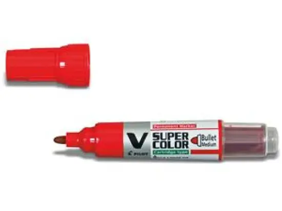 Permanentmarker Pilot SCA-VSC-M-R-BG 4034702 V Super Color Begreen, SCA-VSC-M-BG 0,9mm, Rundspitze, rot, Pack 10 Stk