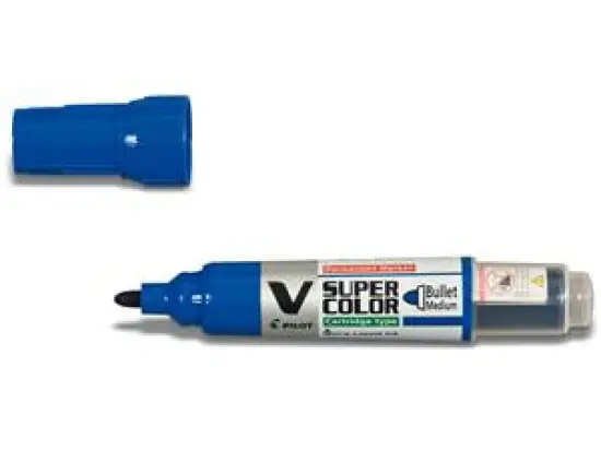 Permanentmarker Pilot SCA-VSC-M-L-BG 4034703 V Super Color Begreen, SCA-VSC-M-BG 0,9mm, Rundspitze, blau, Pack 10 Stk