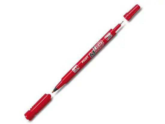 Filzschreiber Pilot SCA-TM-R-BG 4045702 Twin Marker Begreen, SCA-TM-BG mit 2 Spitzen, permanent, Schreibfarbe:rot