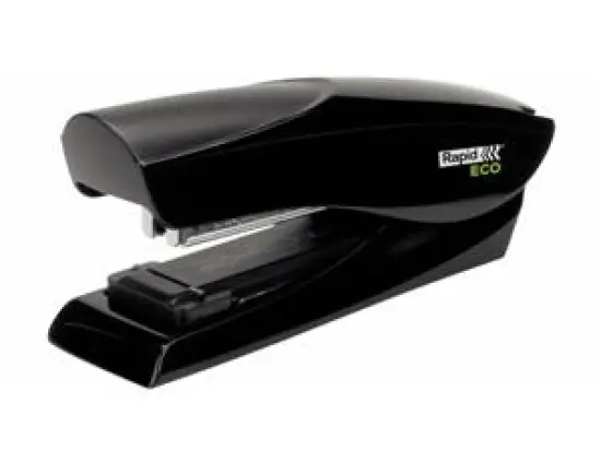 Heftgerät Rapid 24812701 ECO schwarz, Flat-Clinch, Half Strip