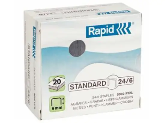 Heftklammern Rapid 24859800 Standard 24/6 verzinkt, Pack 5000 Stk