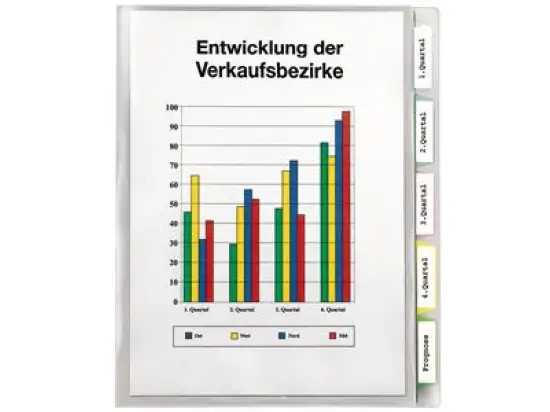 Registerhülle Veloflex 4540000 A4 mit 5 blanko Taben Kunststoff (PP), Pack 10 Stk